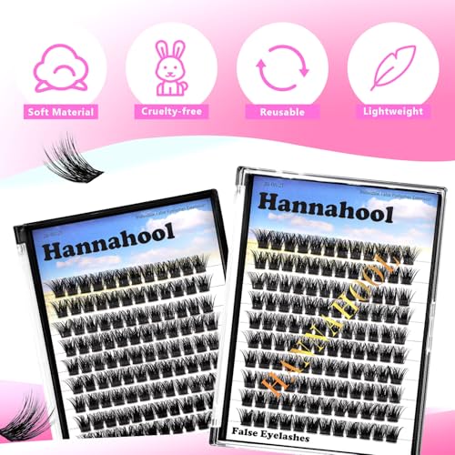 14mm Wide Stem False Eyelash Clusters - DIY 10-20mm Dramatic Lash Extensions Hannahool