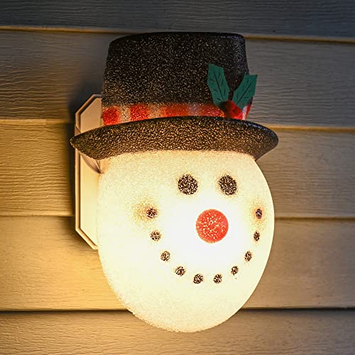 Snowman Head Porch Light Cover Set - 11 Inch Christmas Holiday Decor, 2 Pack