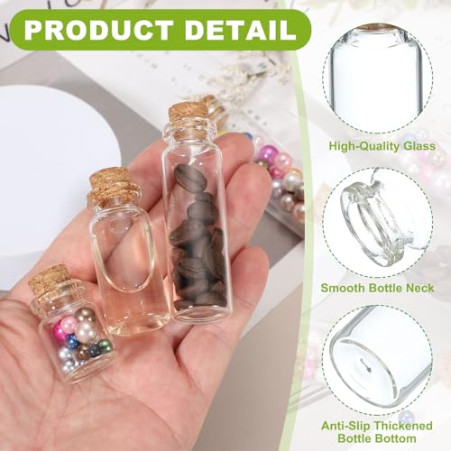 80ml Glass Bottles with Cork Stoppers - Set of 6 Clear Jars for Crafts & Wedding Decor