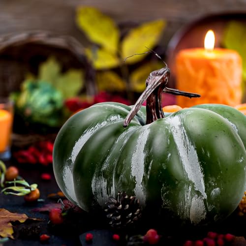 Fake Pumpkin Decorative Centerpiece - Brown 9.5 Inch Autumn Fall Craft