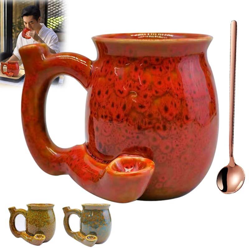 Red Ceramic Coffee Mug - Novelty Holiday Gift for Coffee Lovers