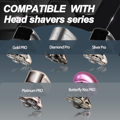 2 Pack Replacement Shaver Heads for Pro 4 Skulls Series - Silver, Gold, Platinum PRO