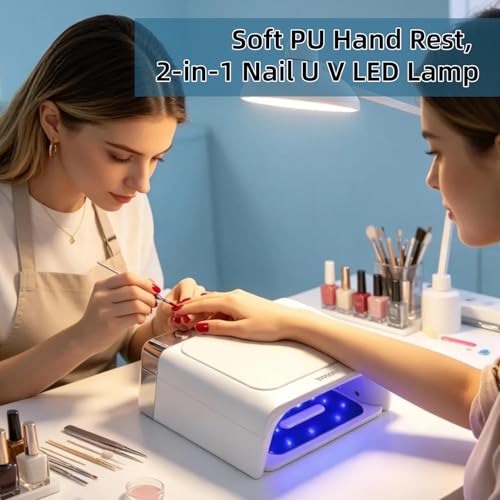 LED Nail Curing Lamp with Arm Rest and Detachable Tray, 4 Timer Modes