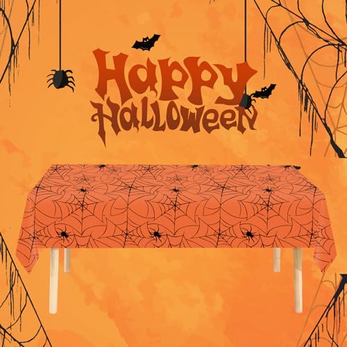 Halloween Plastic Tablecloth 2 Pack - 54 x 108 Inch Party Table Covers with Variation Halloween-6 / 2