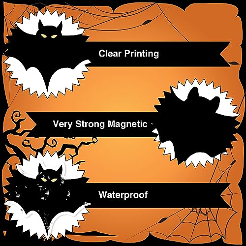 Halloween Refrigerator Magnets 16-Pack Black Bat Decor for Fridge & Magnet Surfaces
