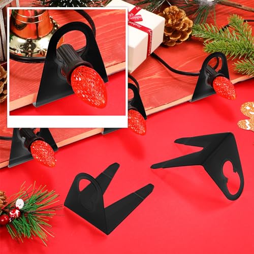Black Christmas Light Clips 200 Pcs for C7 C9 Bulbs - Outdoor Shingle Light Mounts