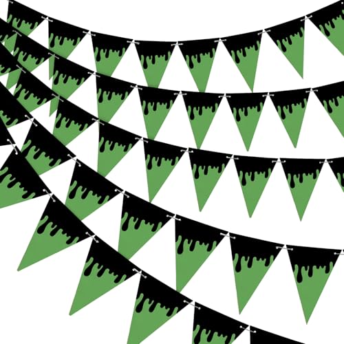Halloween Ghost Banner Set - Black Liquid Print Party Decorations, 5 Pcs