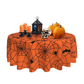 Halloween Spider Web Tablecloth 60 Inch Round Orange Waterproof Polyester - Variation of THIS listing