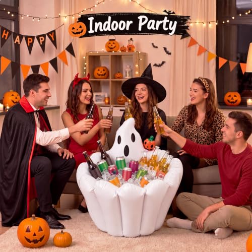 Inflatable Halloween Drink Cooler Ghost 35 Cans Capacity Outdoor Party Accessory