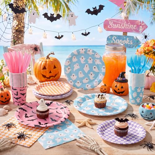 Halloween Paper Plate and Napkin Set - Candy Variation, 24 Guests