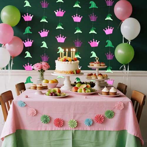 6pcs Witch and Crown Streamers Halloween Party Decorations, Reusable Foil Backdrop