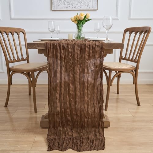 12 Pack Brown Cheesecloth Table Runner 10FT Fall Boho Wedding Home Decor