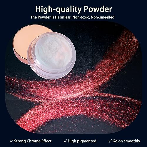 Allstarry Unicorn Chrome Nail Powder - Sunset Field Iridescent Pearl Glitter