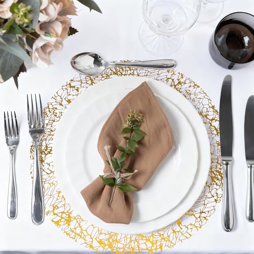 Gold Mesh Disposable Placemats Set of 12 - Christmas & Holiday Table Decor