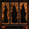 Black Witch Window Clings for Halloween Party Decor - Spooky Silhouettes