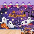 Halloween Backdrop 8x6FT Spooky Pumpkin Castle Cartoon Photo Background Kids Adults