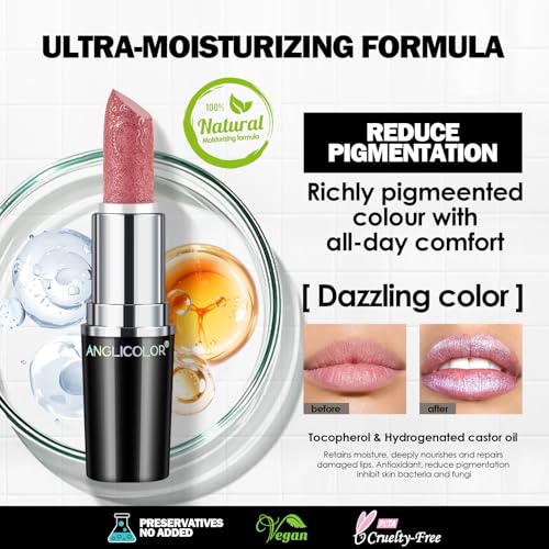 Anglicolor Diamond Glitter Black Lipstick - Mysticism Variation