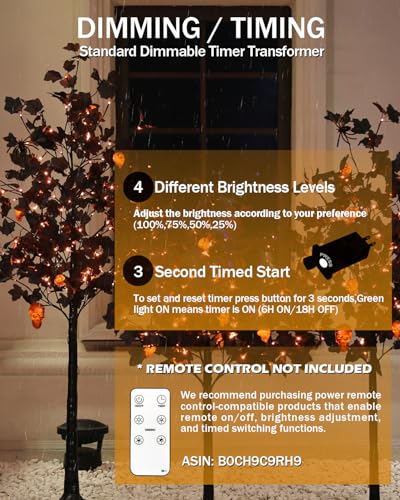 4ft Black Maple Halloween Tree with LED Skull Lights & Spiders - Indoor Outdoor Decor