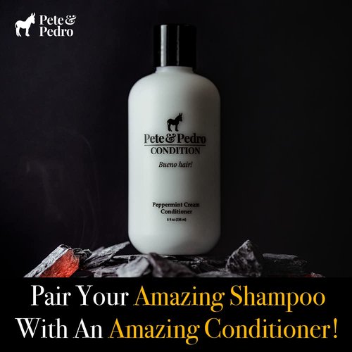 Pete & Pedro CLEAN Shampoo - Deep Cleansing Tea Tree Oil & Peppermint Formula for All Hair Types | 8.5 oz | Dandruff & Greasy Hair Relief