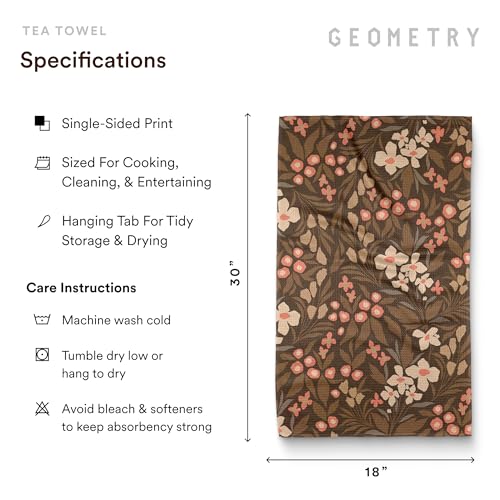 Geometry Fall Vibes Kitchen Towels Set - 18x30 Inch Microfiber Dish Cloths - 2 Pack