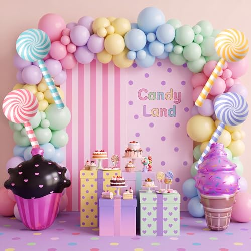 Giant Pastel Halloween Inflatable Candy Set - Trick or Treat Decorations, Pool Floats