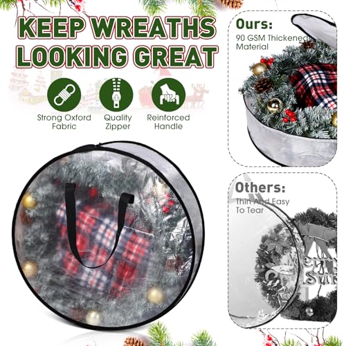 Extra Large Christmas Tree Storage Bag & Wreath Container - 9 Ft & Garland Tote