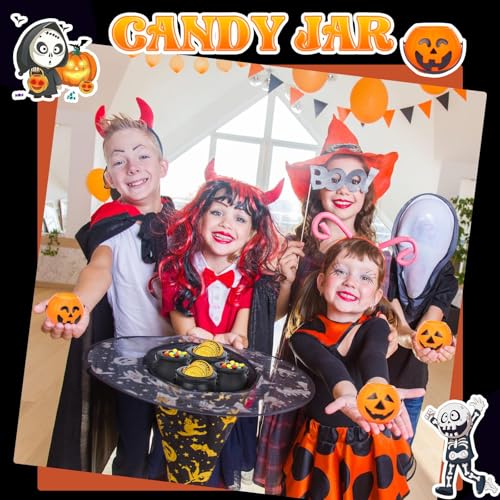 60 Pcs Halloween Mini Pumpkin Cauldron Buckets Bulk Candy Holders - 4 Styles