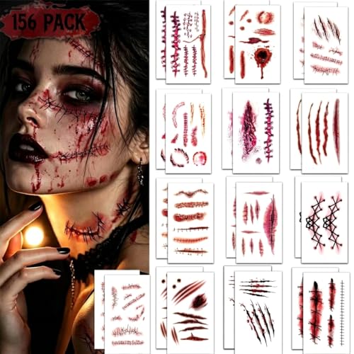 Halloween Zombie Makeup Fake Scar Tattoo Stickers 156 pcs - Variations of THIS listing