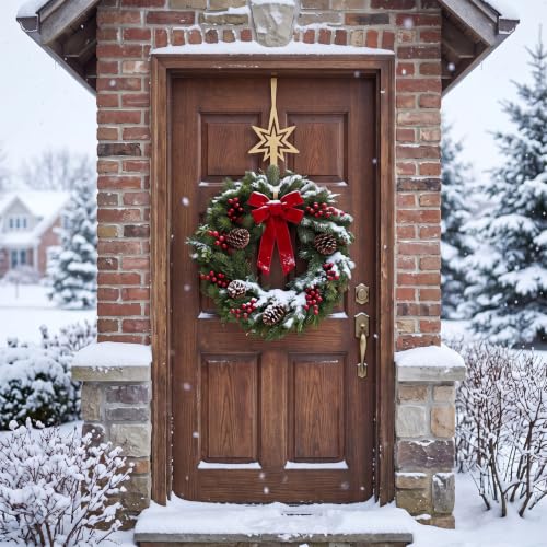Wreath Hanger Metal Christmas Door Decor - Bethlehem Star Variation of This Listing