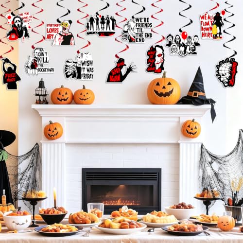 Halloween Horror Banner with Blood Dripping Letters and Spooky Silhouettes