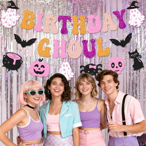 Halloween Birthday Banner - Spooky-Glam Glitter Party Decor