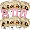 Pink Halloween Balloons Set - 9 Pieces Mummy & Boo Foil Decorations