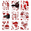 Halloween Bloody Handprint Window Clings - 9 Sheets Spooky Party Decor