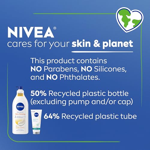 NIVEA Sheer Hydration Skin Firming Body Lotion (16.9 Fl Oz) + Skin Firming & Toning Body Gel Cream with Hyaluronic Acid (6.7 Oz), Enriched with Q10 and Vitamin C