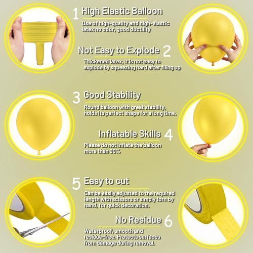 UV Neon Balloons & Gaffer Tape Set for Glow Party Decorations - 110 Pieces