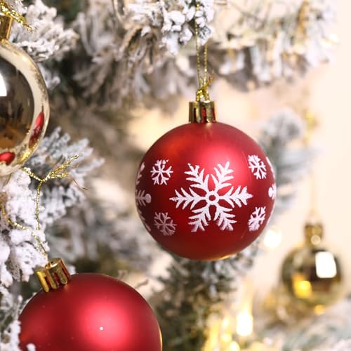Christmas Ball Ornaments Set 95Pcs - Red & Gold Holiday Decorations with Gift Package