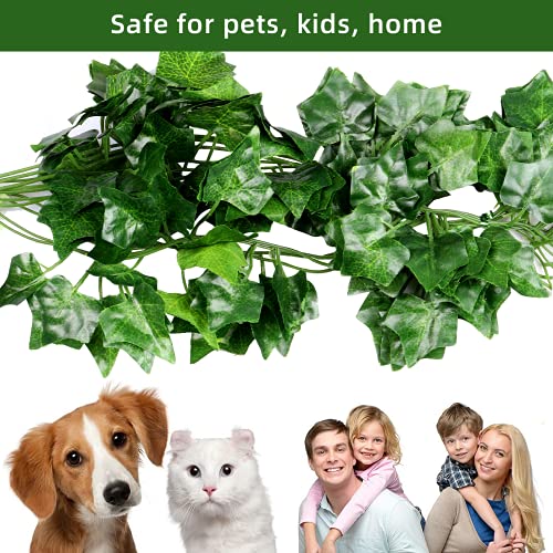 72 Pcs Artificial Ivy Vines Garland - 496ft Green Fake Foliage for Wall & Fence Decor