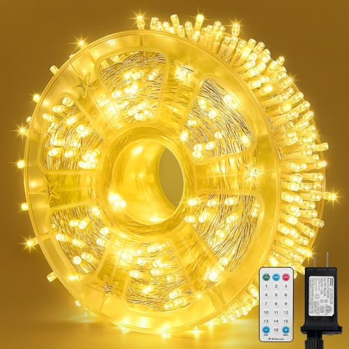 Christmas Fairy String Lights 165ft Warm White 500 LED 16 Modes Indoor Outdoor
