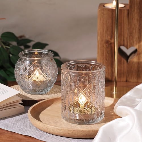Clear Votive Candle Holders Set of 36 - Glass Tea Light Centerpieces for Wedding & Home Decor