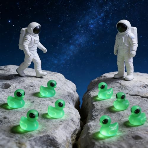 200 Pack Luminous Green Alien Duck Figurines for Party Favors and Decorations