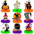Halloween Honeycomb Table Decorations - 9 Pcs Spooky Centerpieces, Ghost, Pumpkin & More - Halloween