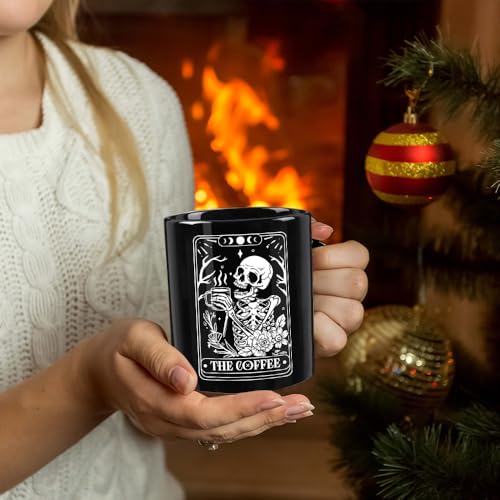 Funny Skeleton Tarot Mug - Novelty Coffee Cup for Witch and Goth Fans