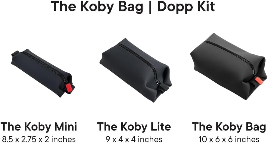 TOOLETRIES Koby Mini Kit - Silicone Toiletry Organizer with Heavy-Duty Zipper | Leak-Resistant & Easy to Clean - Charcoal