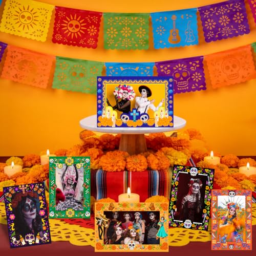 Dia De Los Muertos Photo Frame Set for Altars - 30 Mexican Style Decorations