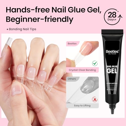 Beetles Gel Nail Kit Flat-X Square Medium Tips 320pcs - B Square M 16 Sizes