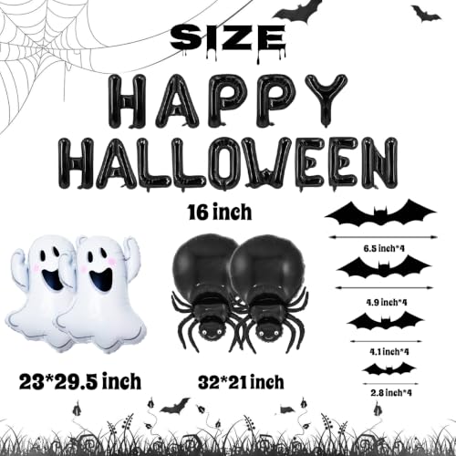 Halloween Balloons Set with Ghost and Spider Designs - 21 Pieces for Party Decorations