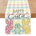 Easter Bunny Table Runner – Happy Easter Bunny Design, 13 x 72 Inches, Spring Kitchen Decor