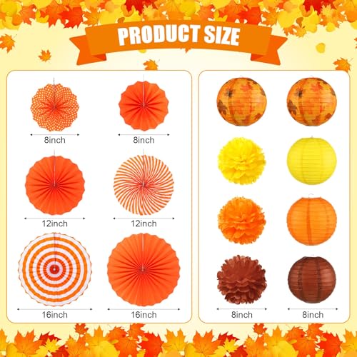 Autumn Fall Party Decorations Set - 18 Pieces for Thanksgiving & Seasonal Events