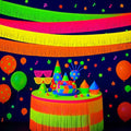 Multicolor Glow in The Dark Party Supplies Foil Fringe Garland - 24 Pack