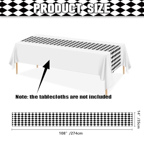 6 Pcs Checkered Table Runner 14x108 Inches Black & White Party Decor - Variation of THIS listing